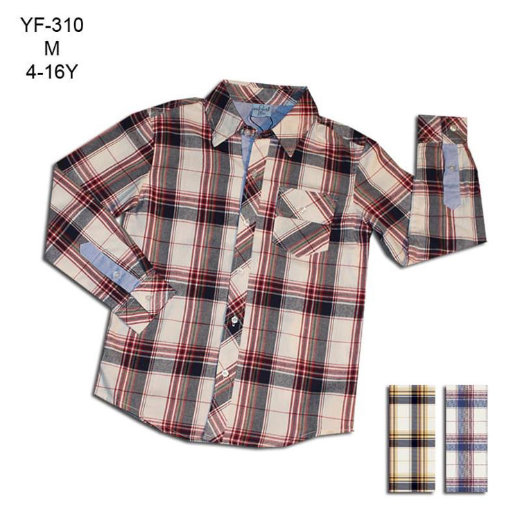 Picture of YF310 BOYS WINTER CHECKED SMART SHIRT